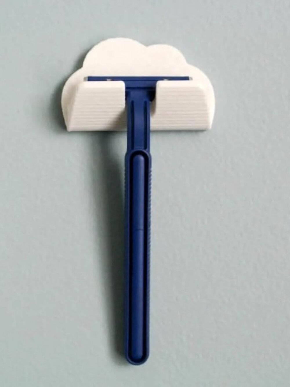 Cloud-Shaped Razor Wall Mount with Adhesive, Bathroom Shaving Accessory Holder